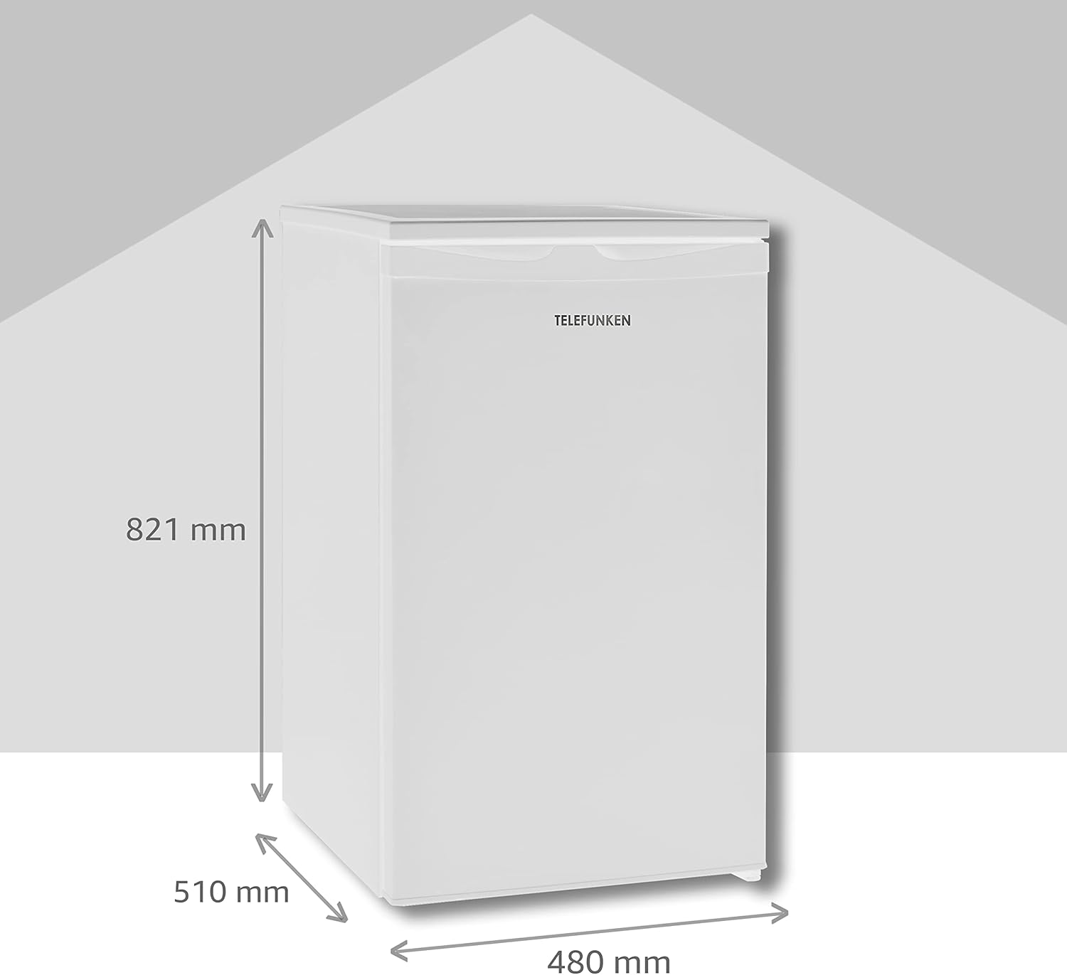 TELEFUNKEN CF-34-101-W Gefrierschrank I 63 L Nutzinhalt I Tiefkühlschrank - Leise & effizient I Energieverbrauch 160 kWh/Jahr I Maße 82,1 x 48 x 51 cm