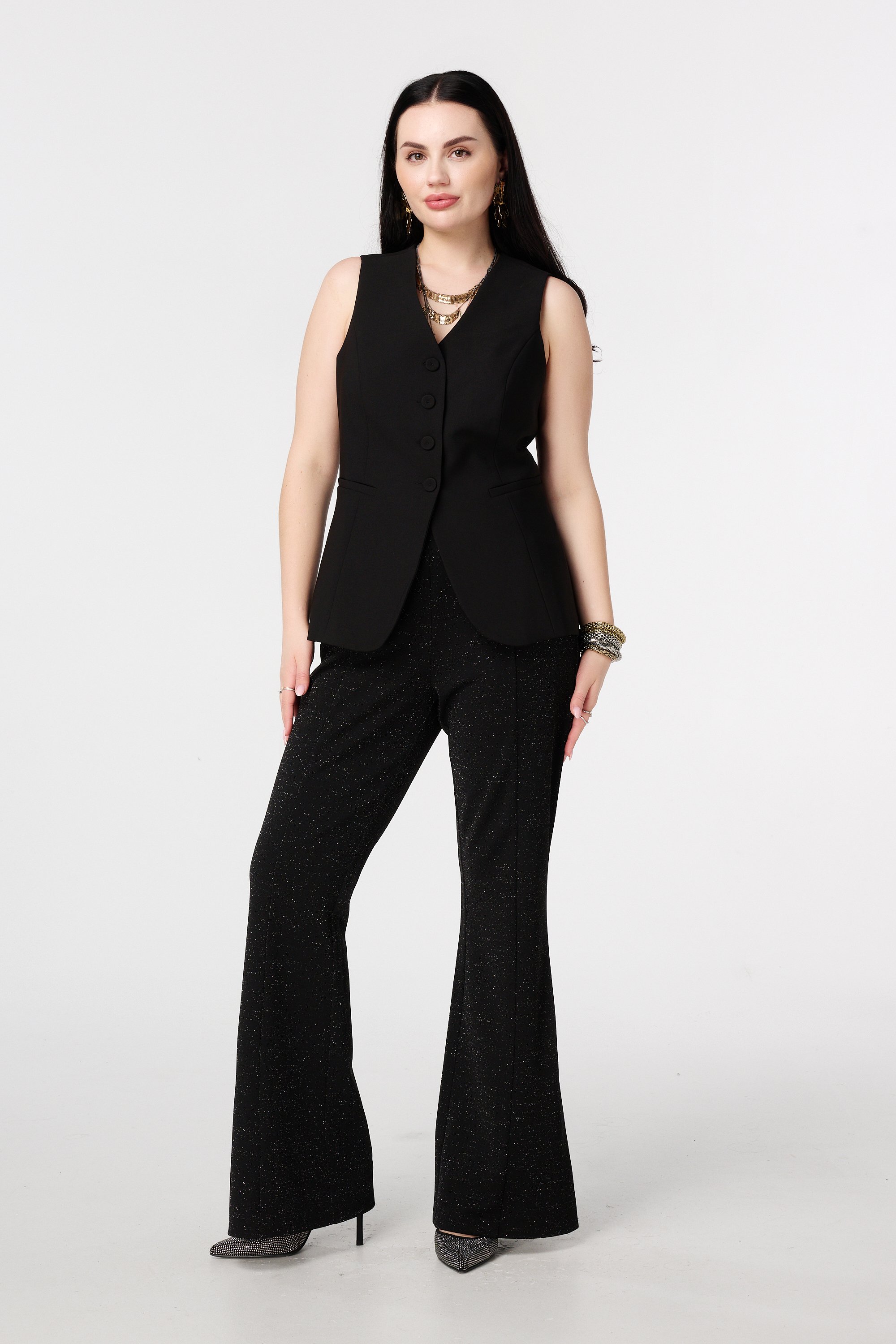 Gilet met knoopsluiting Zwart