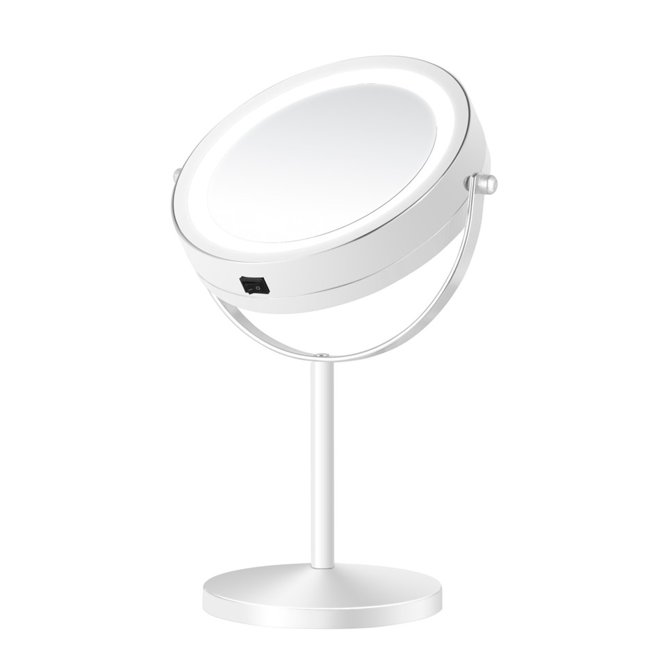 Gillian Jones - Bordspejl med LED lys & x10 forstørrelse - Hvid - 17.5 cm diameter, 32 cm height