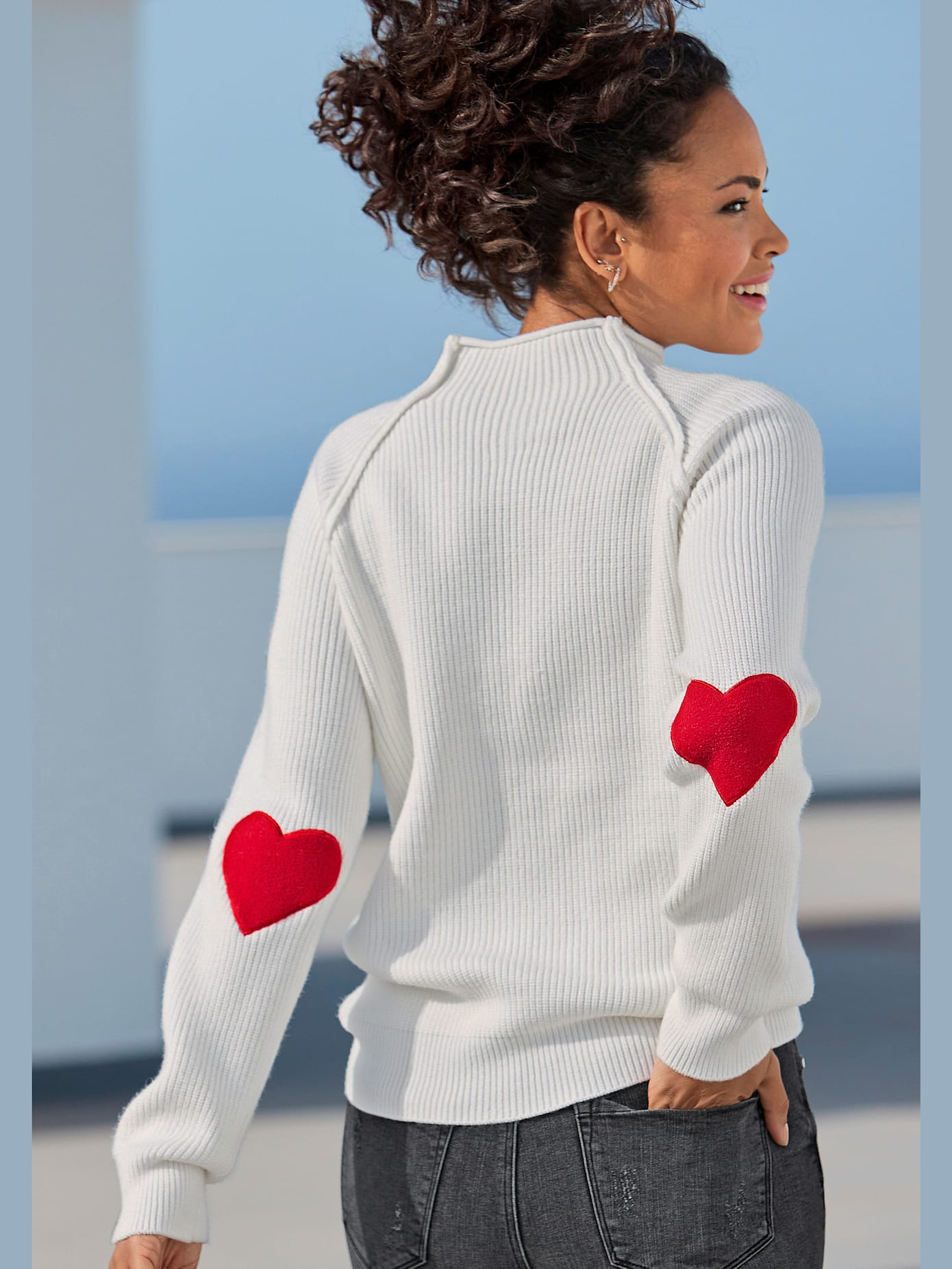 Pull en tricot à col montant