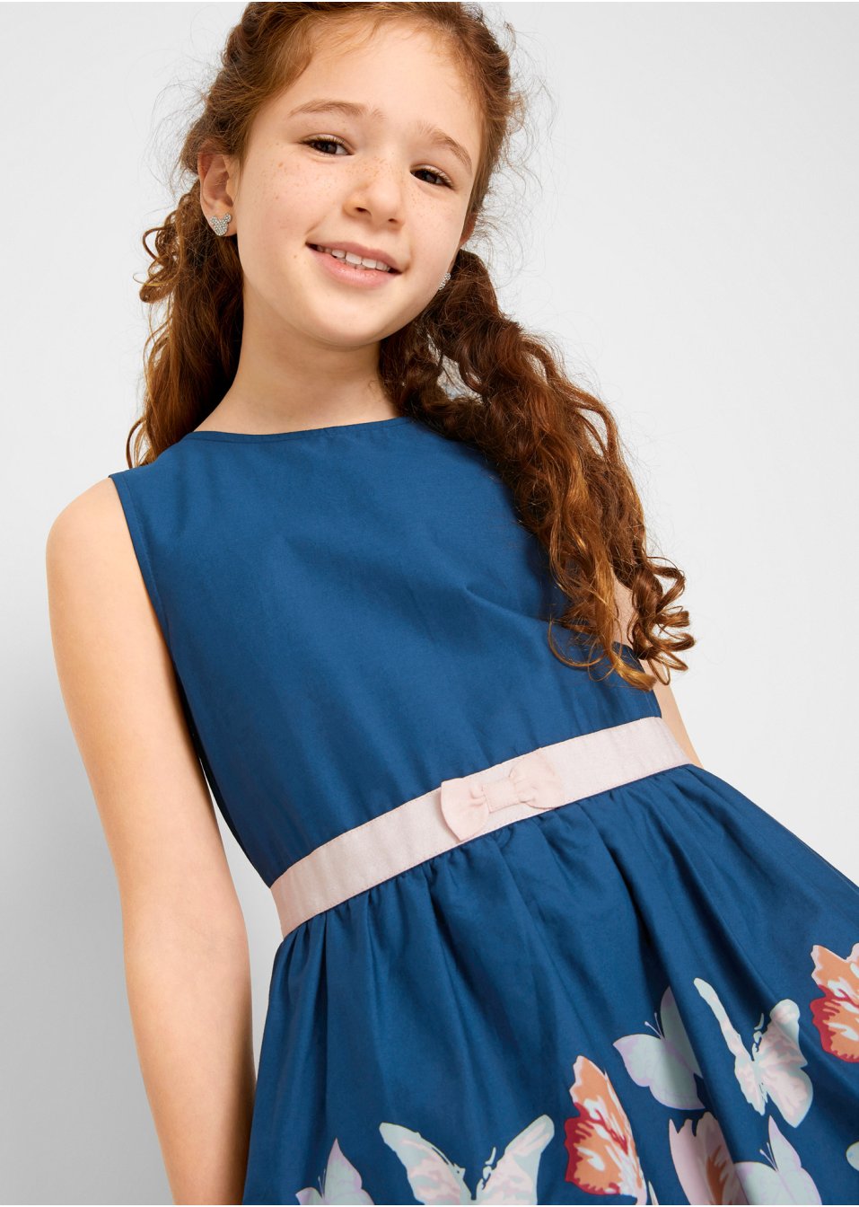 Robe fille avec imprimé papillon