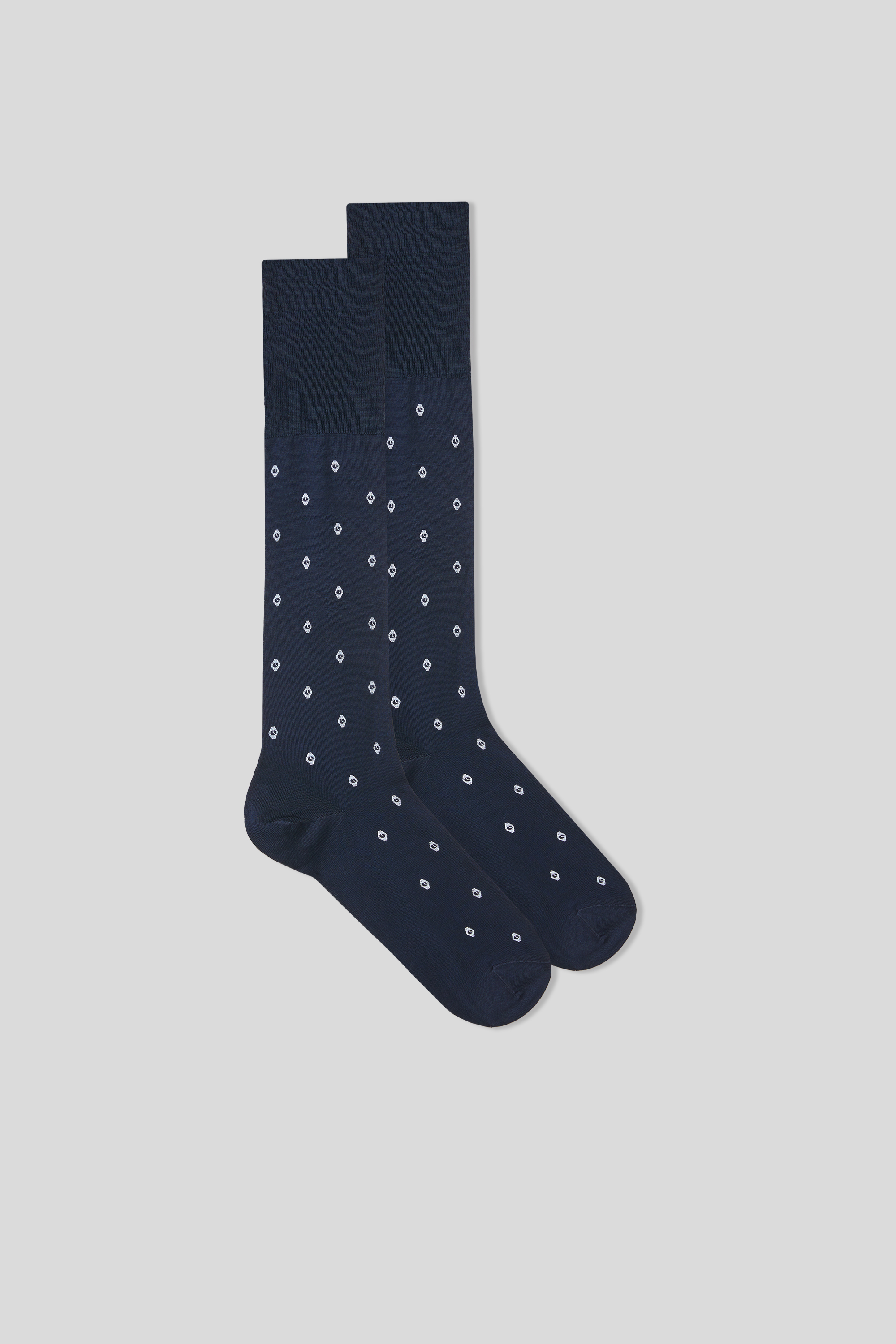 Meias compridas escocesas de tricô com estampas