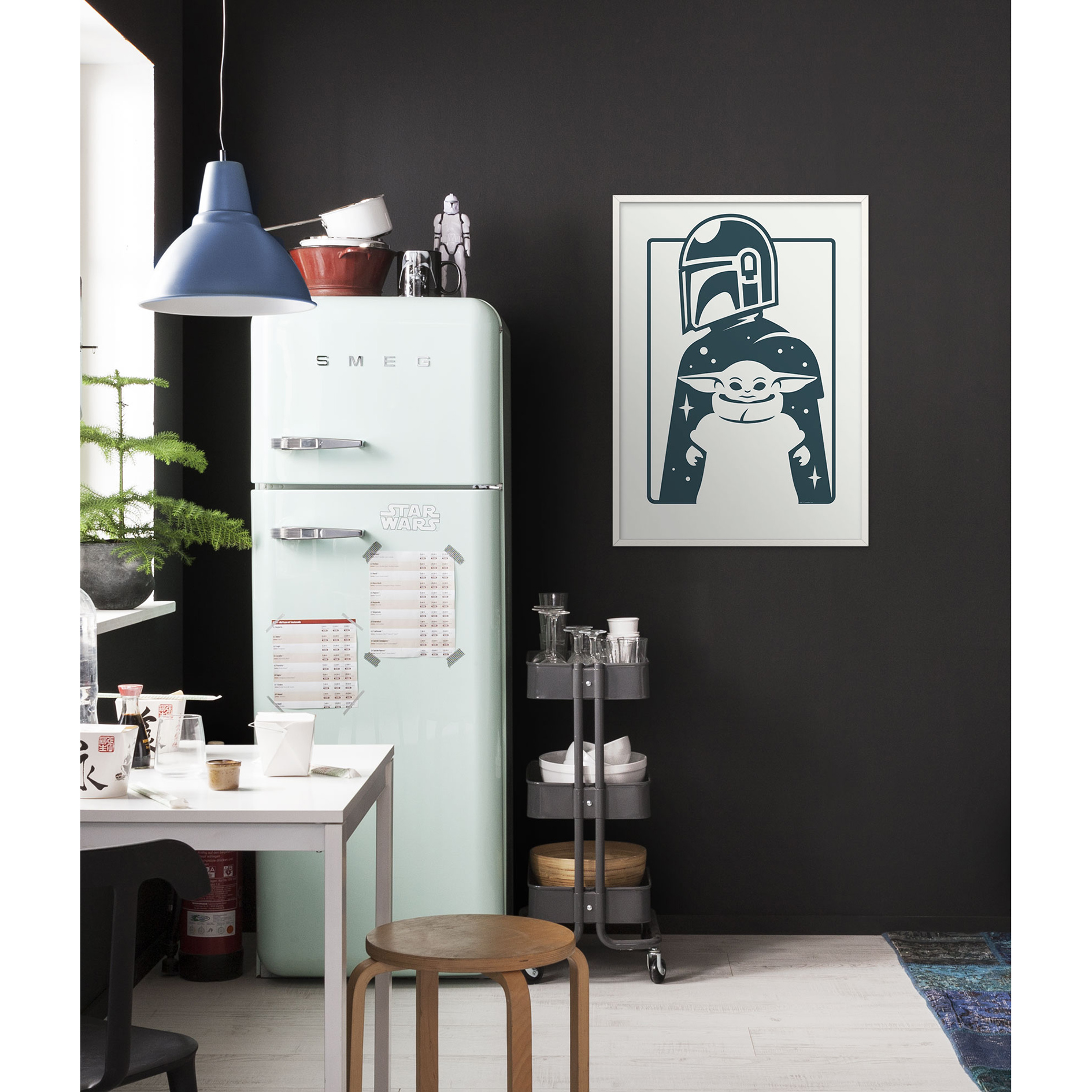 Wandbild MANDALORIAN THE CHILD AND FAHTHER - 50x70 cm