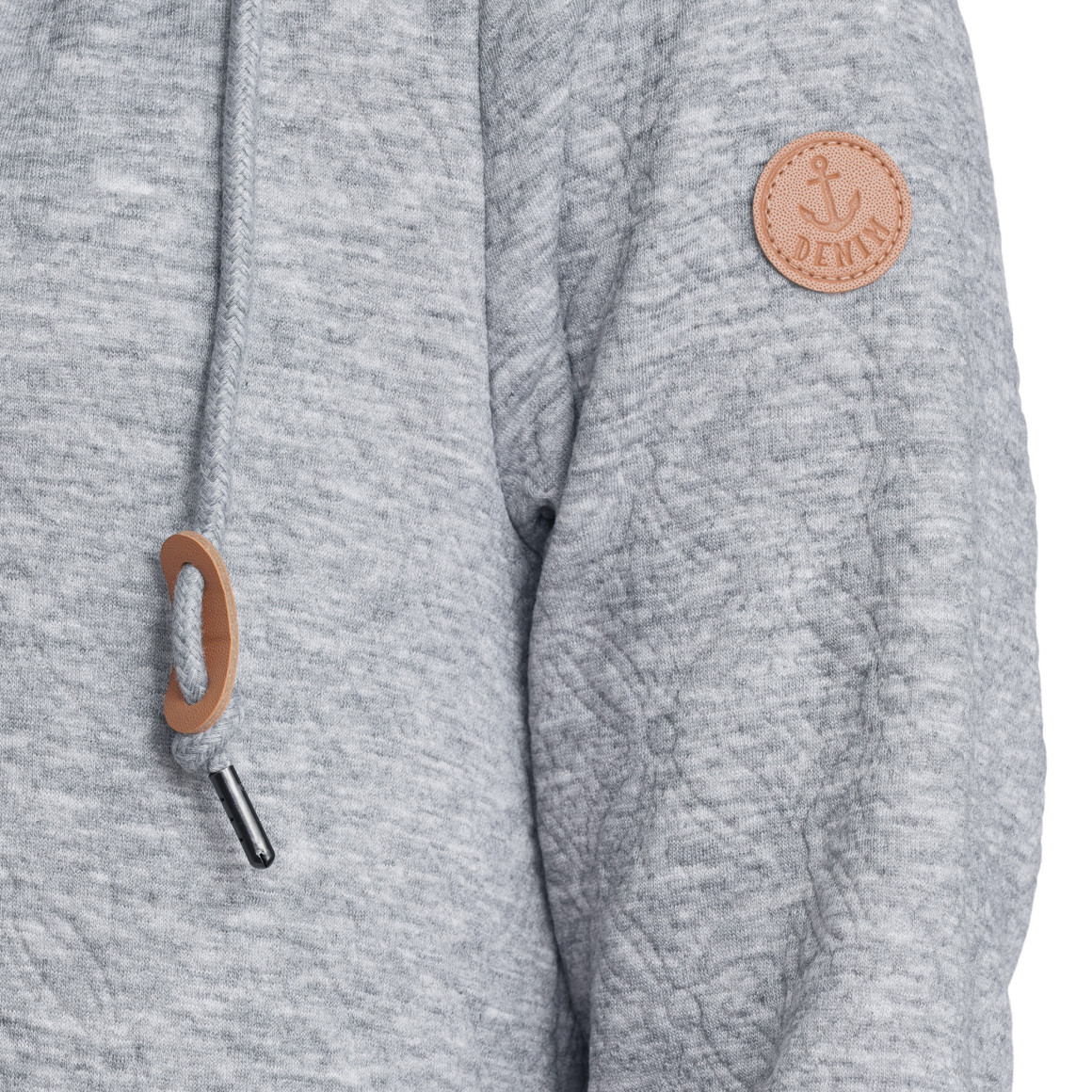 Gina Damen Hoodie mit Strukturmuster hellgrau
