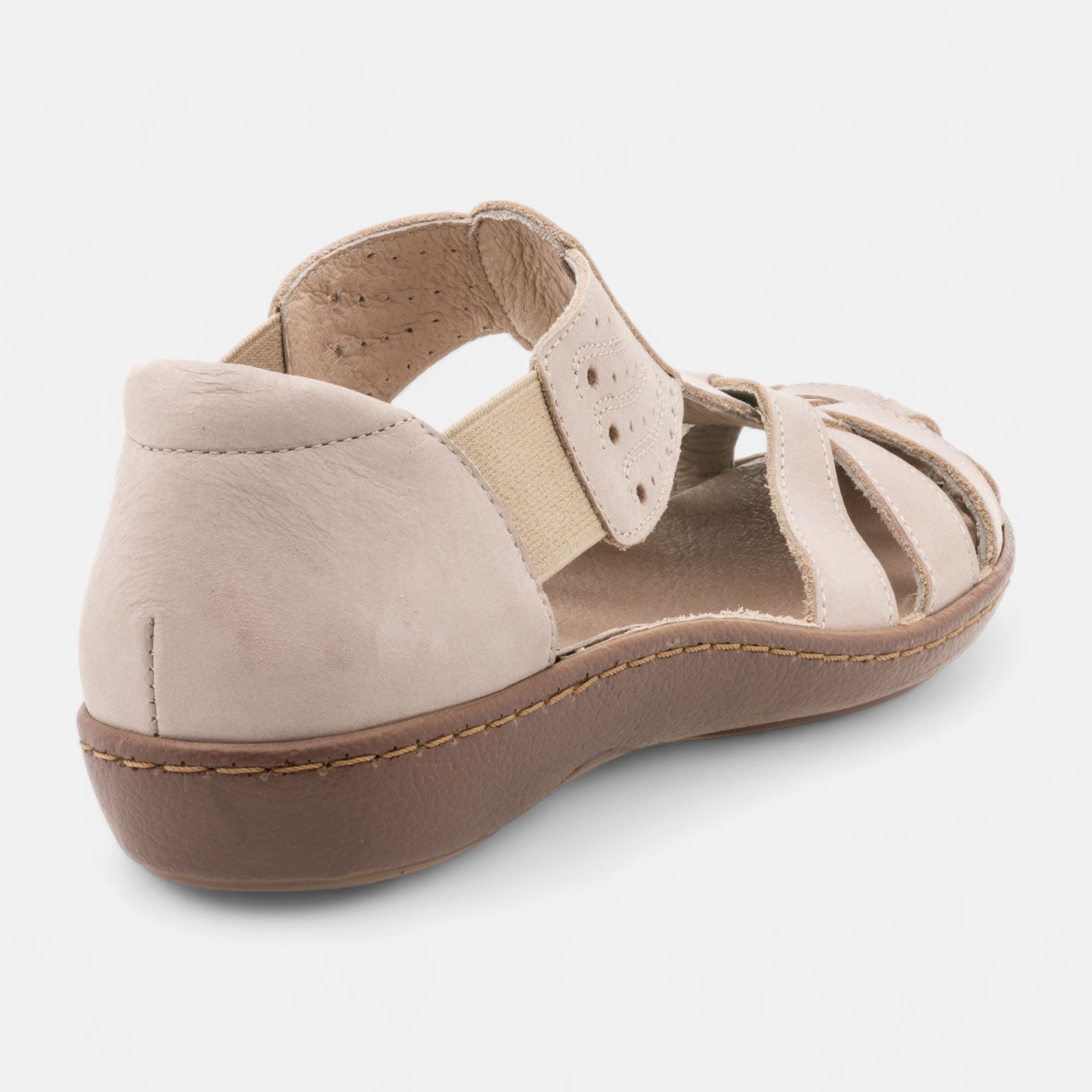 Nu-pieds confort Femme en cuir taupe