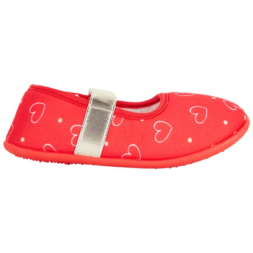Chaussons babies imprimé cœurs pour fille - Rouge