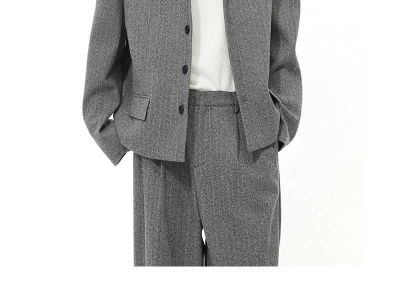 FAERIS - Enkelrijs blazer / Mid Rise Loose Fit pantalon
