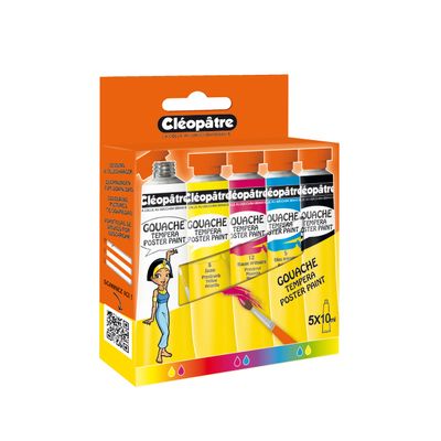 Cléopâtre NÉFERTARI - Pack de 5 gouaches - couleurs primaires - 10 ml