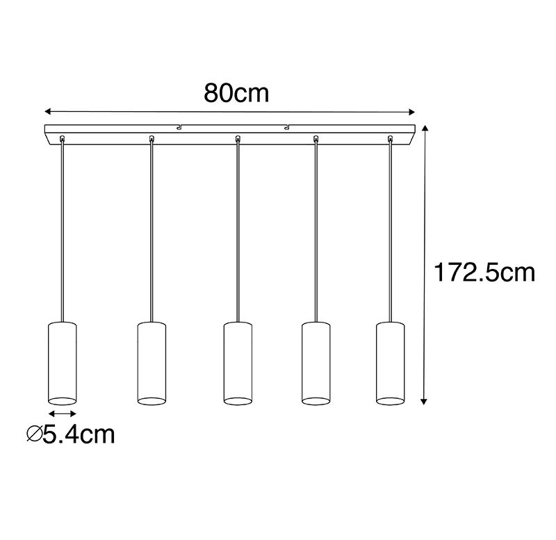 Moderne hanglamp messing 5-lichts - Jeana