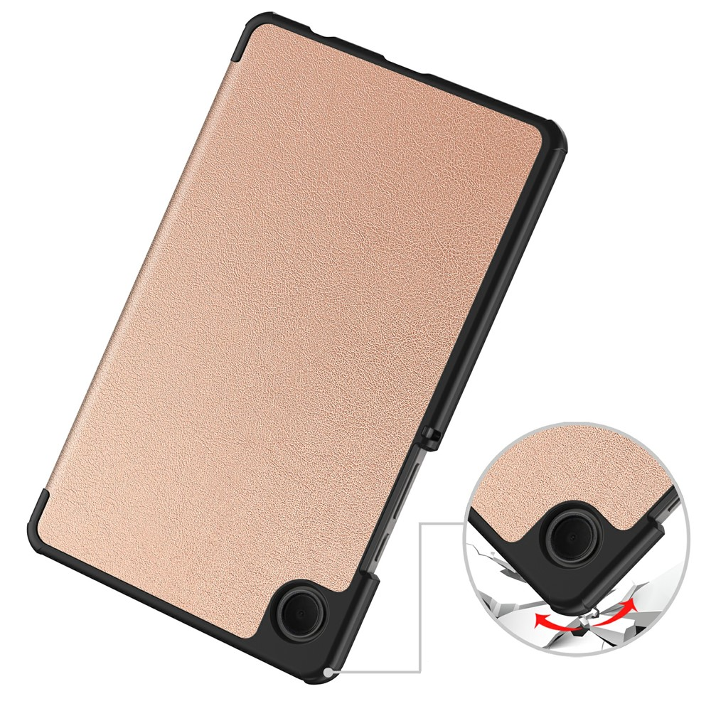 Samsung Galaxy Tab A11 / A9 Leder Tasche Flip Cover Hülle - Roségold