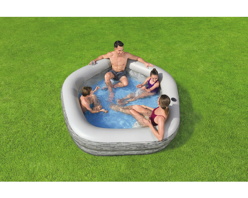 Familiezwembad Bestway® 213 x 206 x 53 cm Steenwand grijs