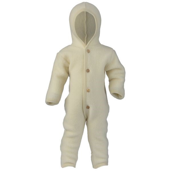 Hooded Heldragt m. Knapper Natural - Engel → Luksusbaby.dk