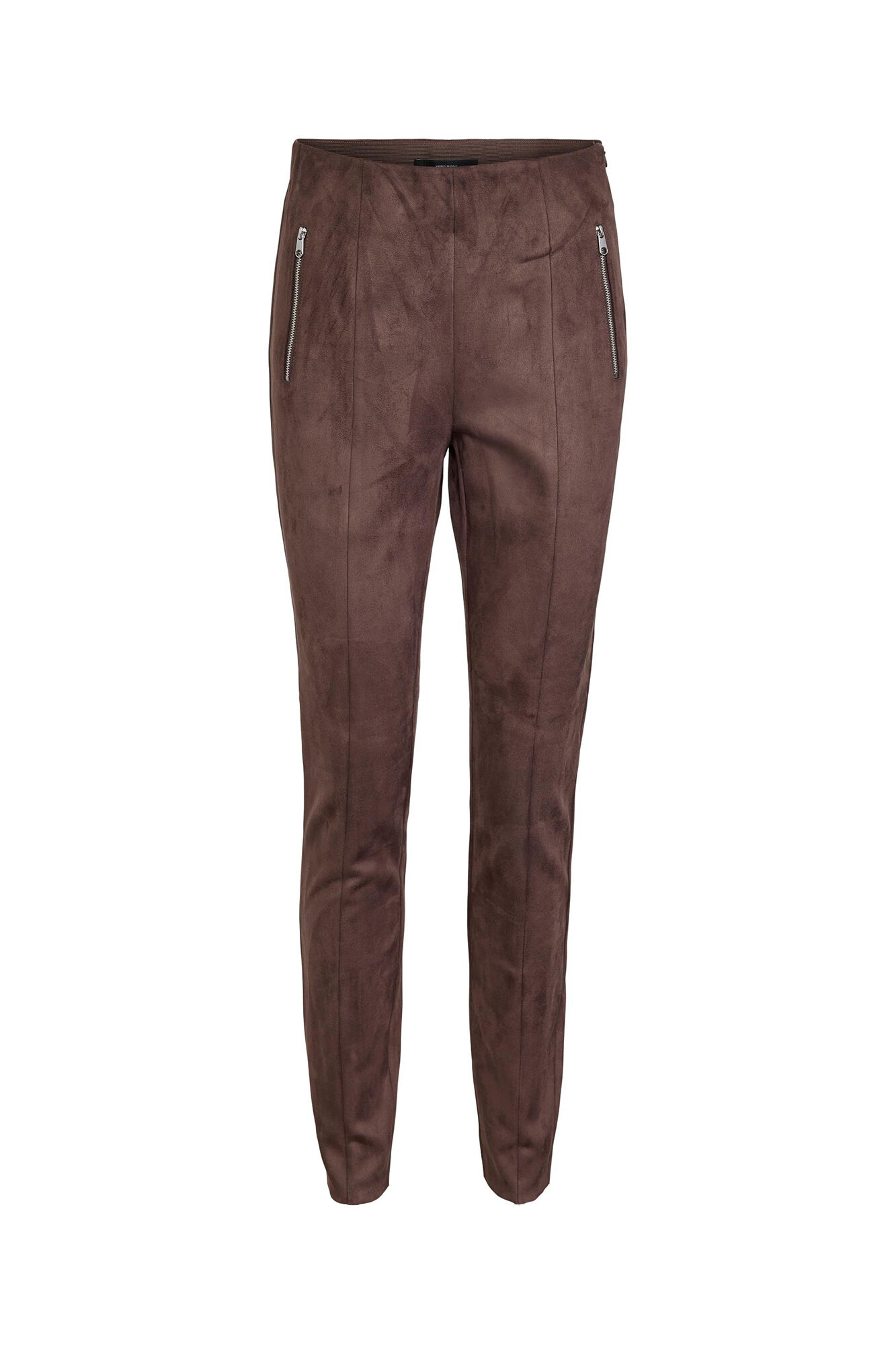 Calça legging em camurça sintética - Marrom escuro
