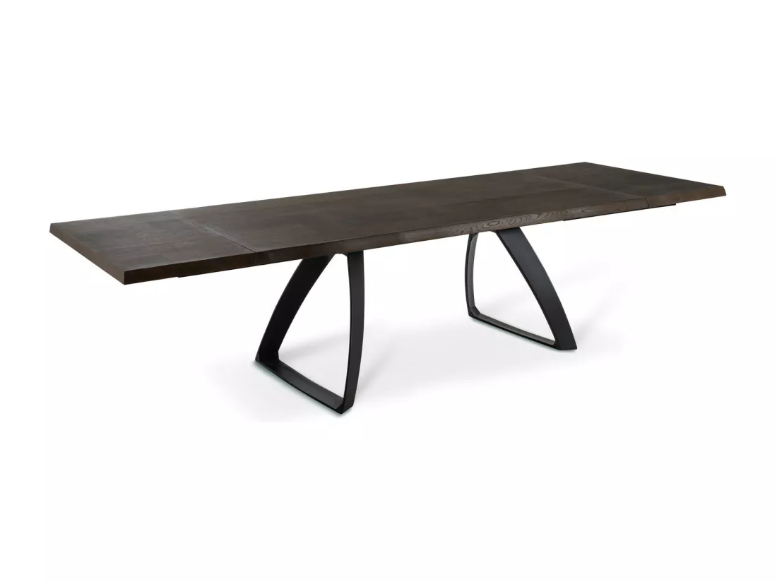 Bridge Table Extensible (160/240 x 90 cm) en Chêne Traité Thermiquement Noir