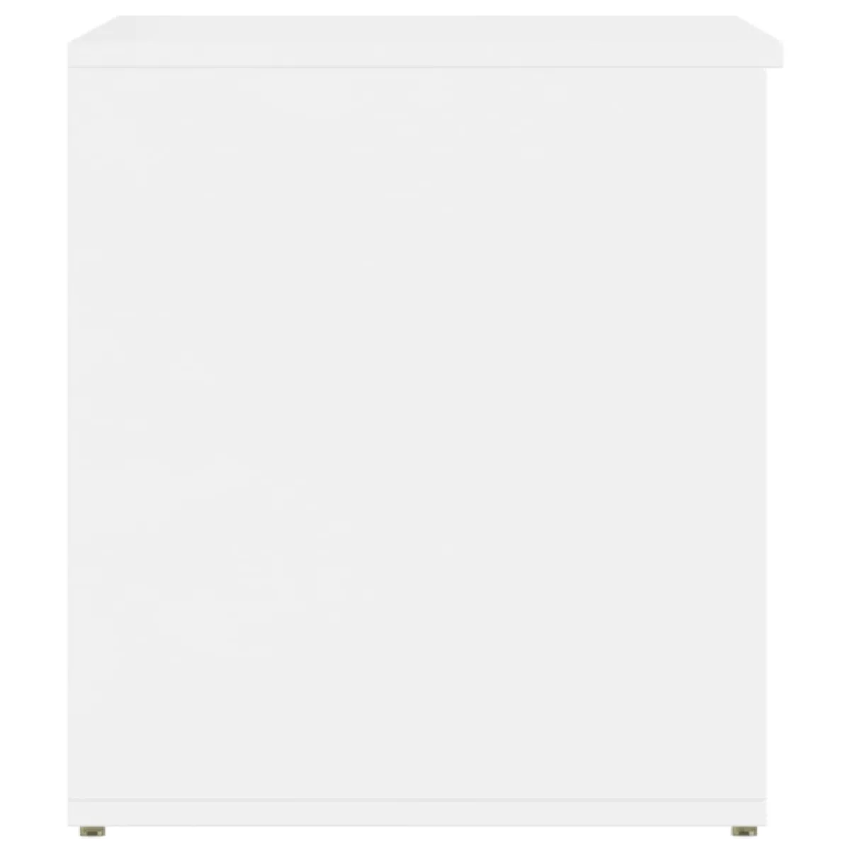 vidaXL Coffre de rangement blanc brillant 84x42x46cm
