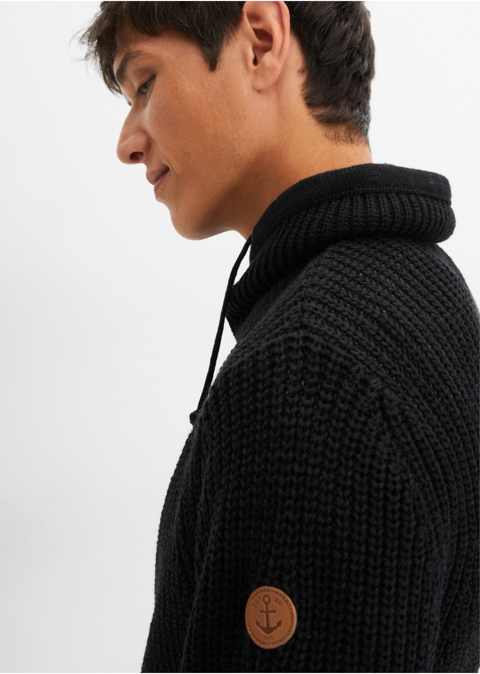 Pull à col châle avec polyester recyclé