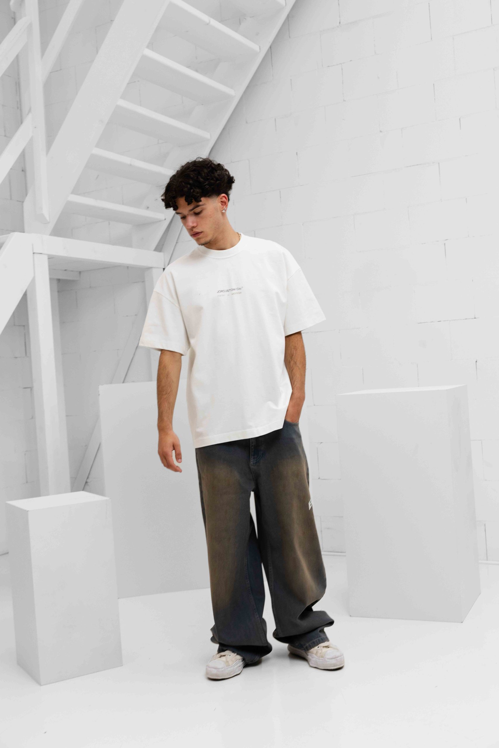 Jorcustom Poetry ln Motion Loose Fit T-Shirt Heren Wit