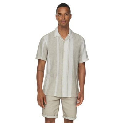 Chemise à manches courtes homme Onscaiden Stripe Linen Resort Sh ONLY AND SONS