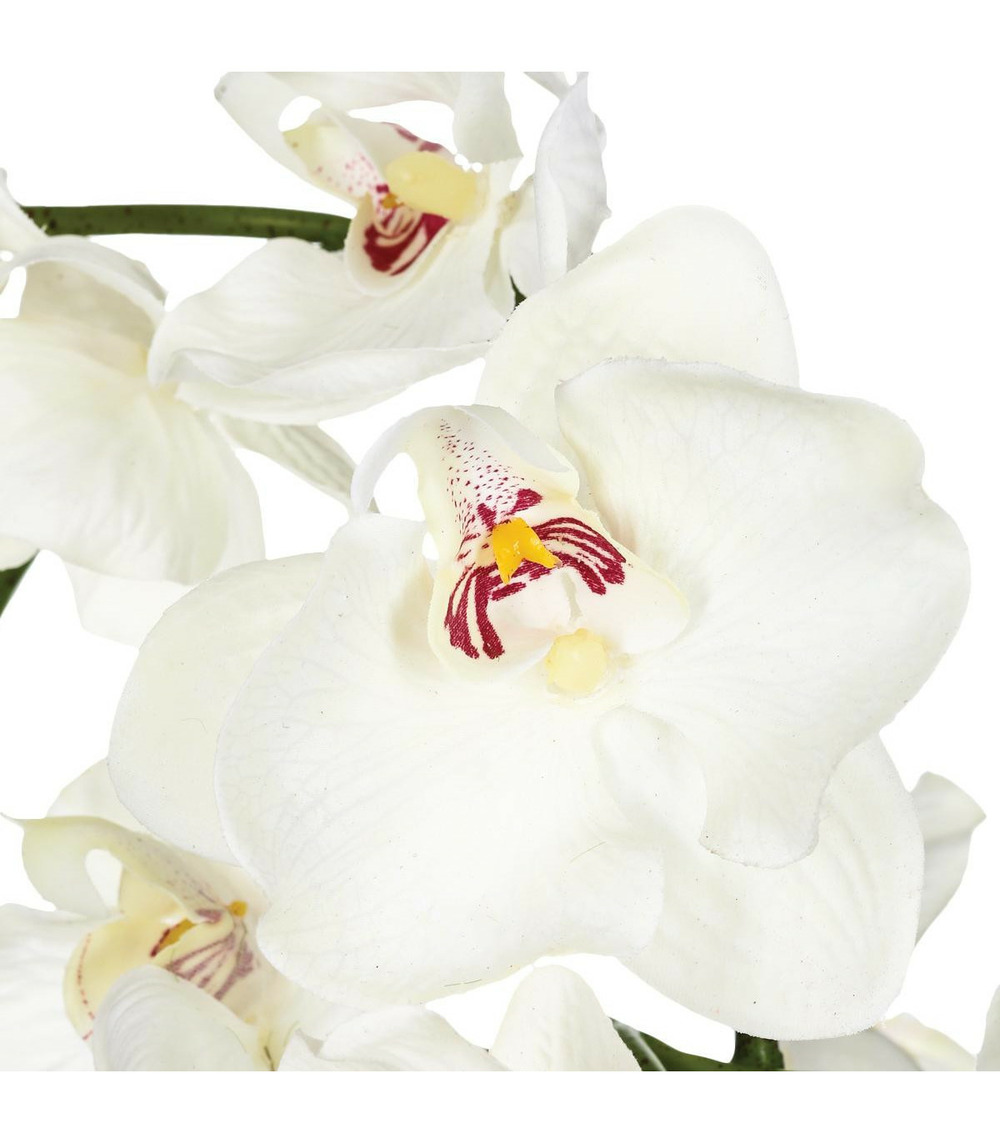 Composition florale d'orchidées artificielles vase en céramique h 40 cm