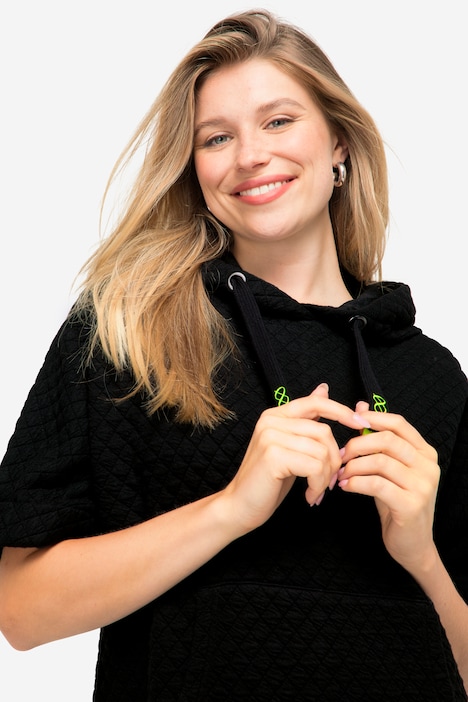 Sweat-Pullunder, Waffel-Jacquard, Kapuze, Kängurutasche, OEKO-TEX