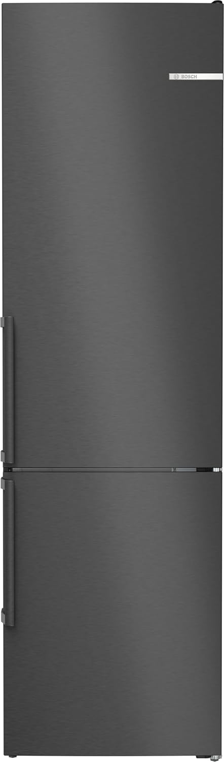 Bosch KGN39VXBT, Serie 4, Kühl-Gefrier-Kombination, 203 x 60 cm, 260 L Kühlen & 103 L Gefrieren, NoFrost nie wieder abtauen, VitaFresh länger, Gebürsteter schwarzer Stahl
