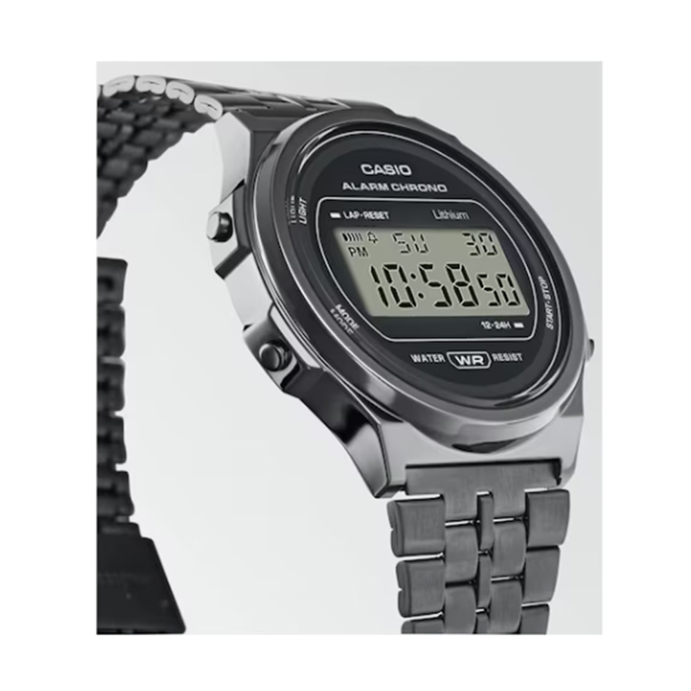 (Ø37mm) Vintage Round Chronograph Unisex Armbanduhr Digital (A171WEGG-1AEF) - Schwarz