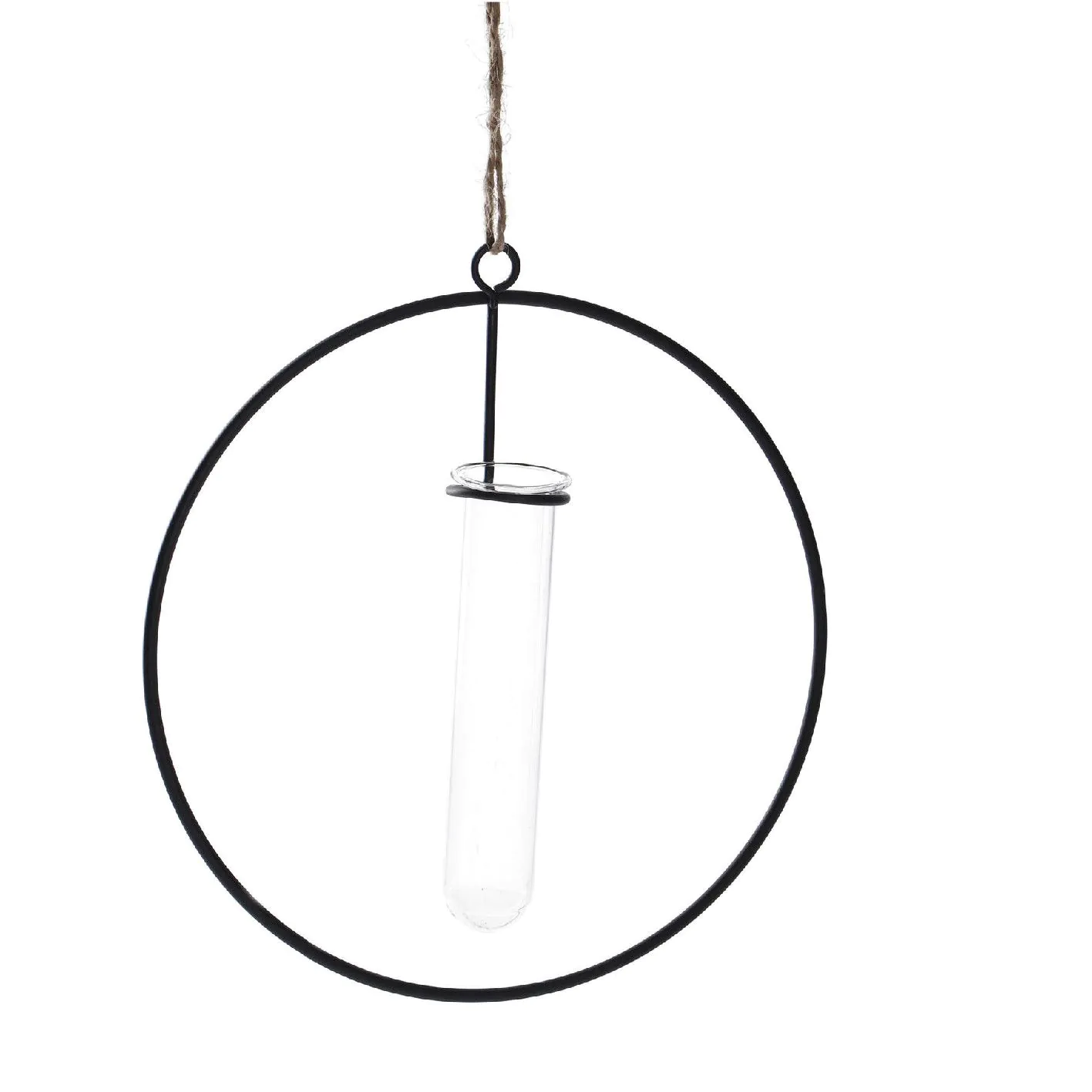 Metallring mit Reagenzglas, schwarz, 15 cm
