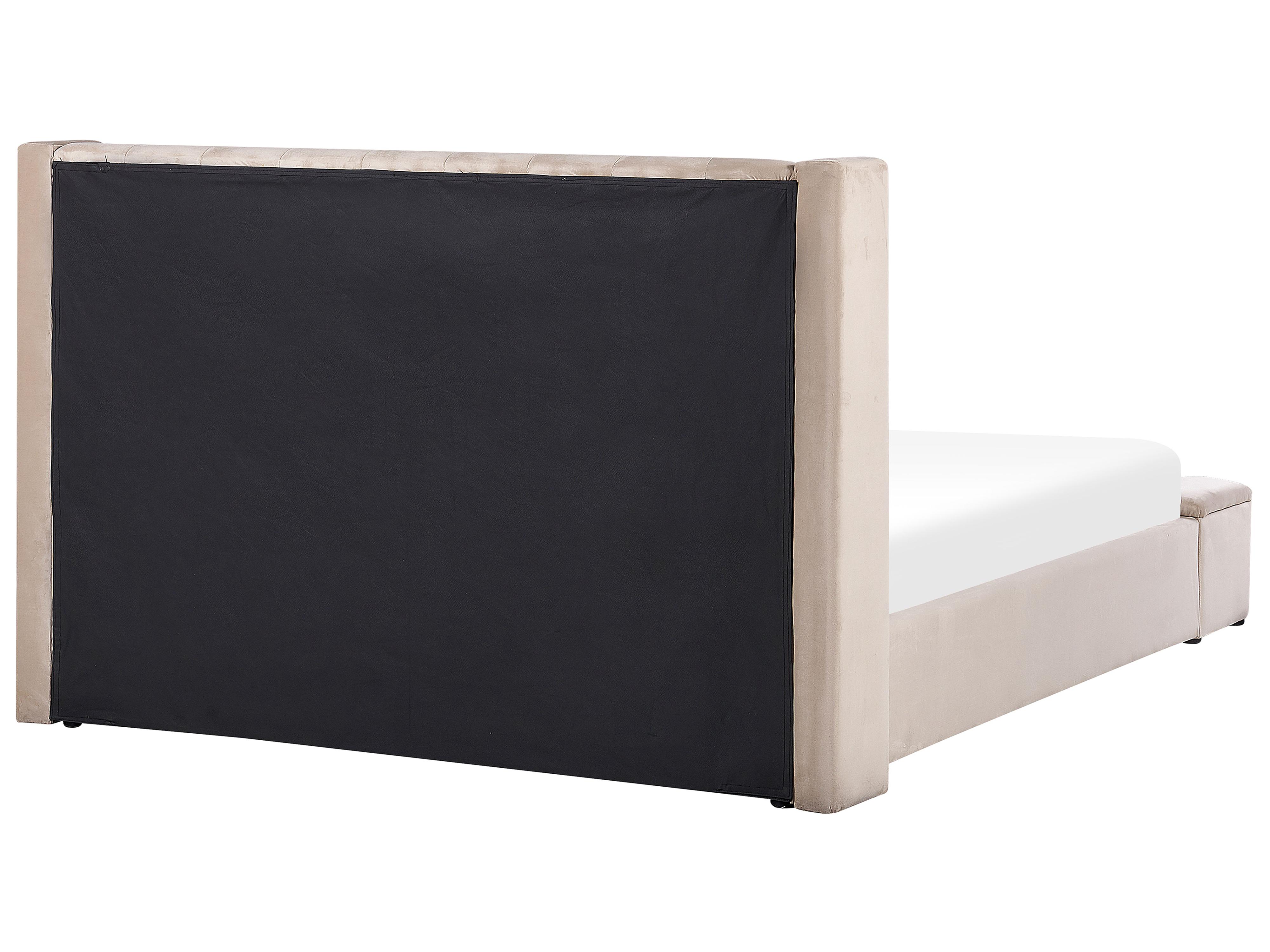 Waterbed met opbergbank Fluweel NOYERS 180 x 200 cm Beige