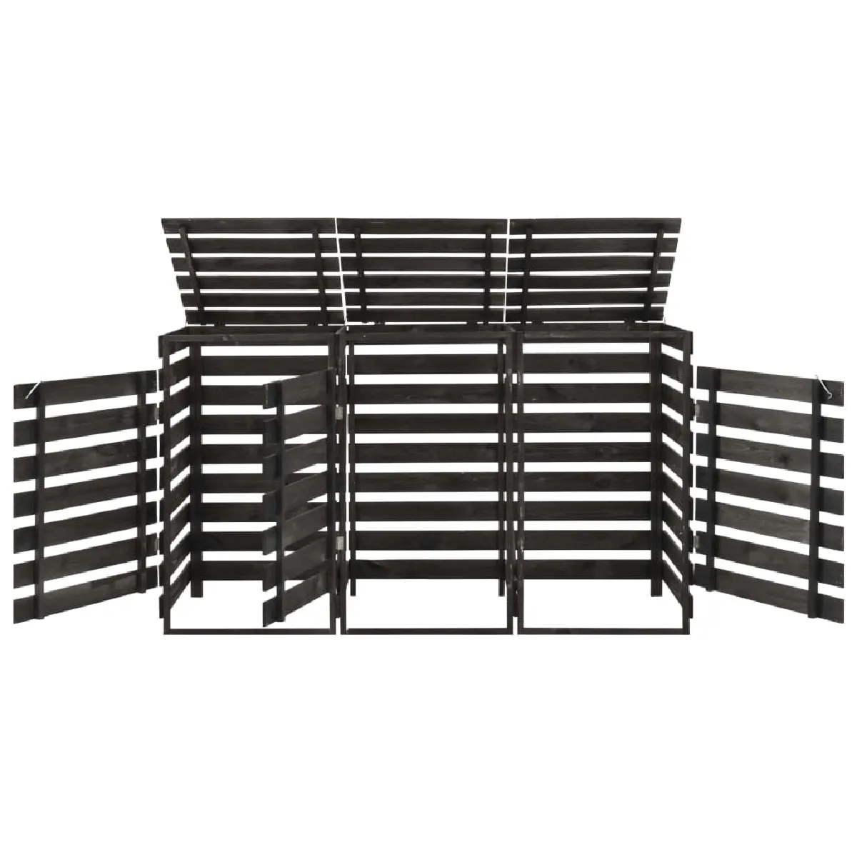 vidaXL Abri de poubelle triple 210x75x121 cm