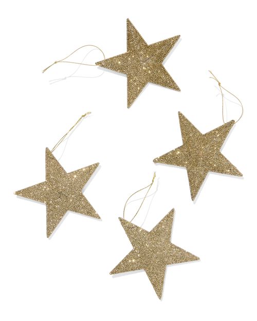 étoile pailletée dorée - lot de 4