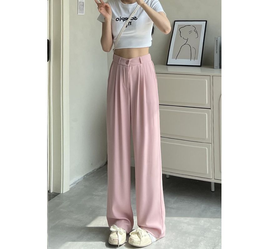 evanesce - Hoge taille effen wijde broek