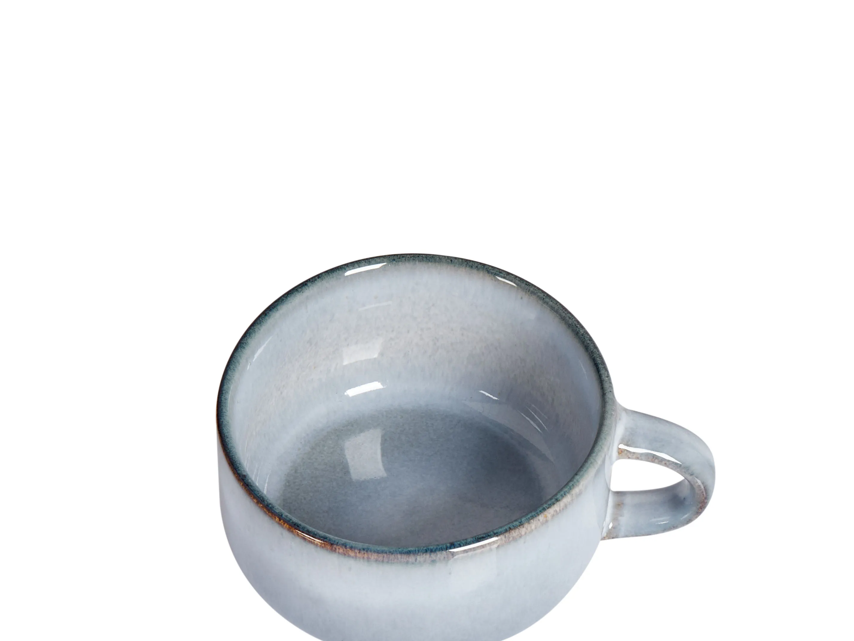 Set van 4 kopjes met schotels JUNIPER Steengoed Lichtblauw
