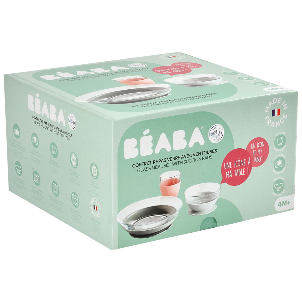 BeabaBeaba   Glas Geschirrset eukalyptus