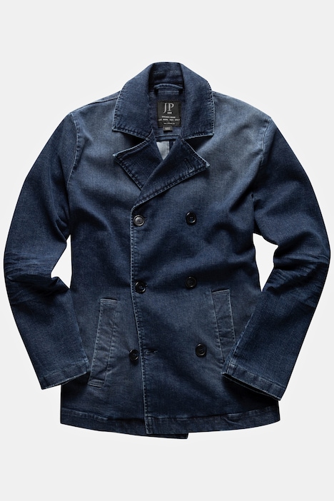 Caban, Jacke, Denim, doppelreihige Knopfleiste