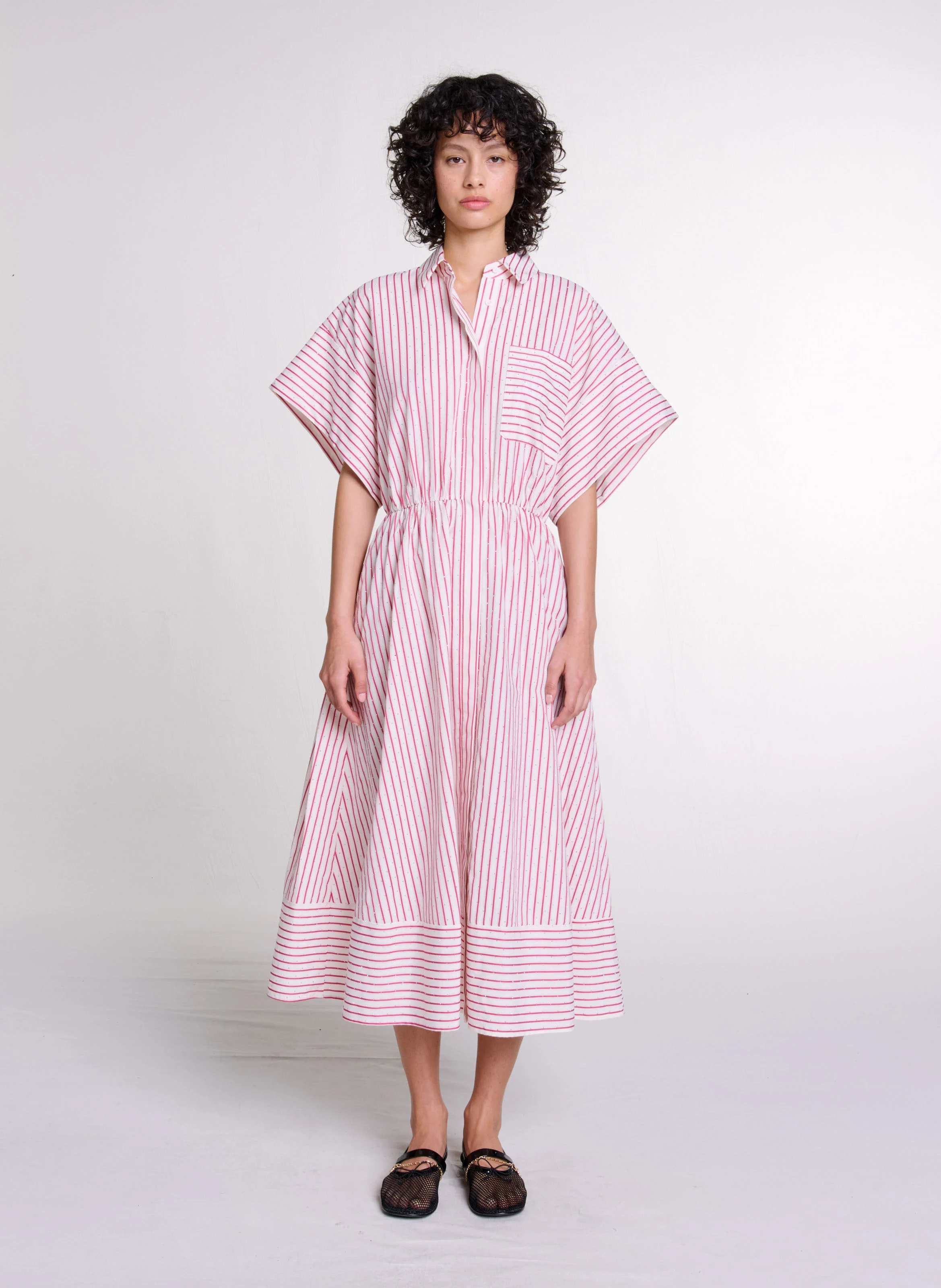 Robe chemise longues à rayures| Rayé