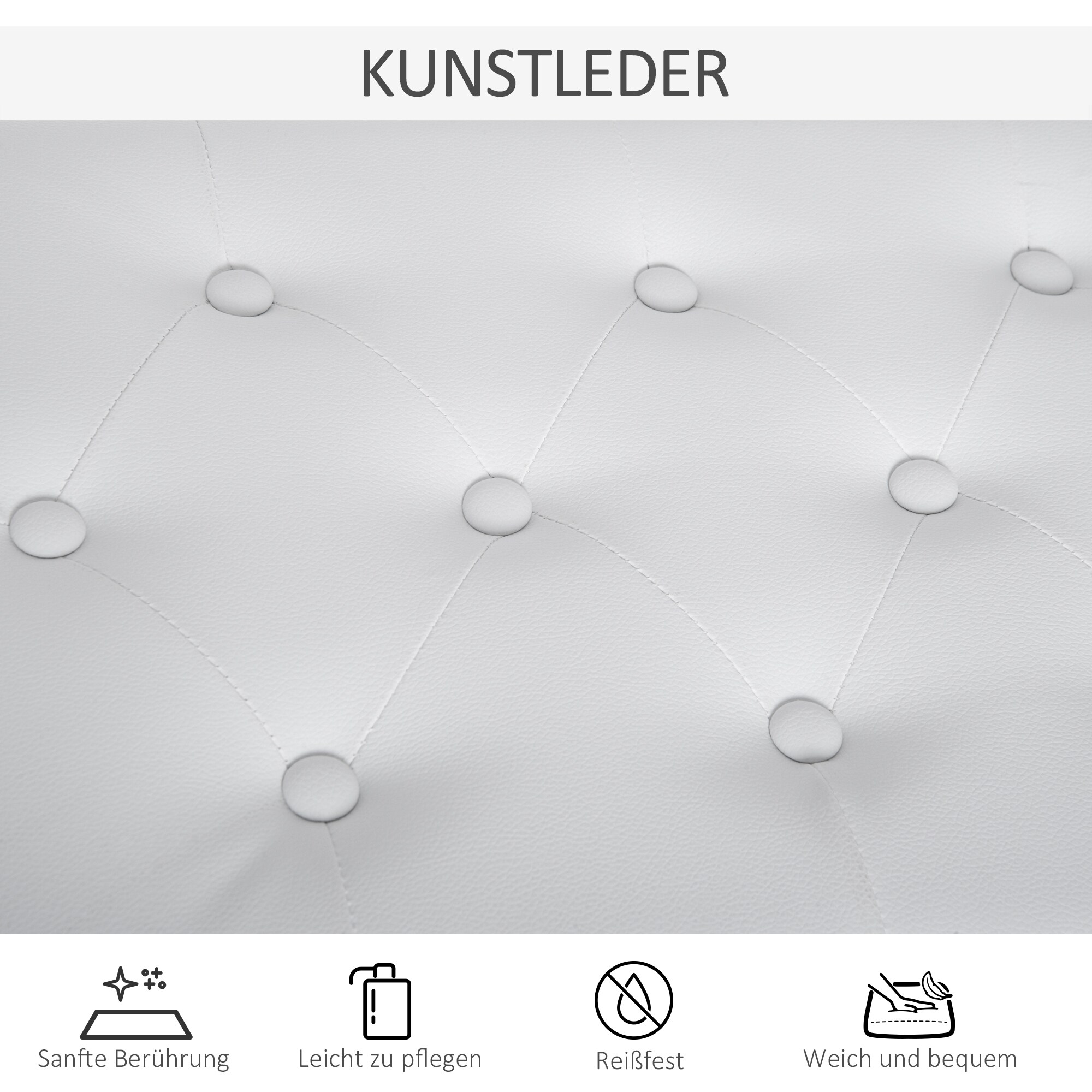 HOMCOM Klavierbank Stilvoll, robust, langlebig Weiß 76 x 36 x 50 cm (LxBxH)