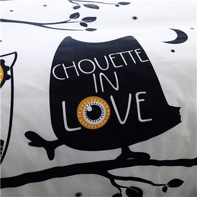 Linge de lit motif chouettes - BECQUET CRÉATION