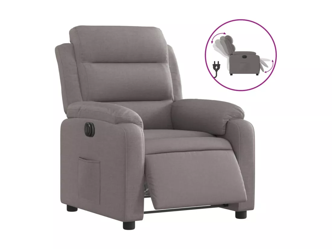 Fauteuil inclinable électrique Taupe Tissu