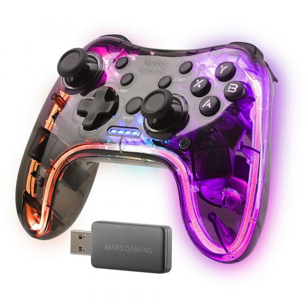 Mars Gaming Gamepad MGP-24 Wireless RGB Transparente