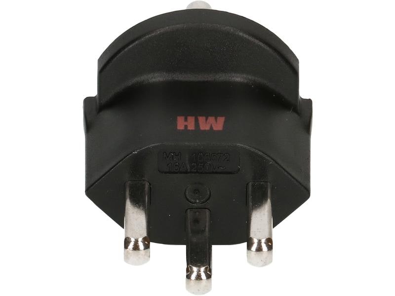 Max Hauri Fixadapter Schuko – Typ 23 Schwarz Deutsch Schuko auf Schweiz T23, 3-polig