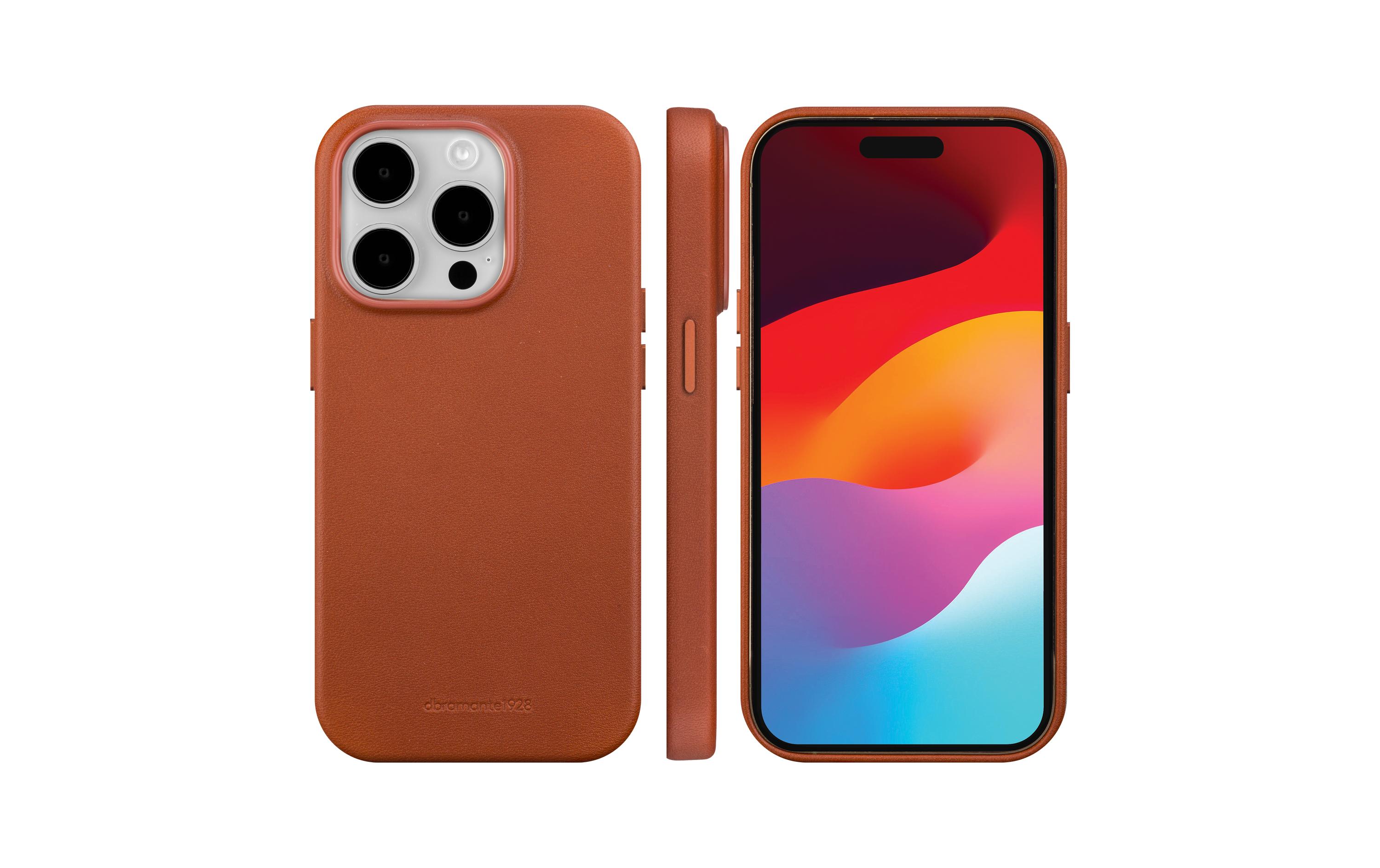 Book Cover Roskilde iPhone 15 Pro Max BraunSchutzhülle aus Leder mit MagSafe-Funktion für das Apple iPhone 15 Pro Max