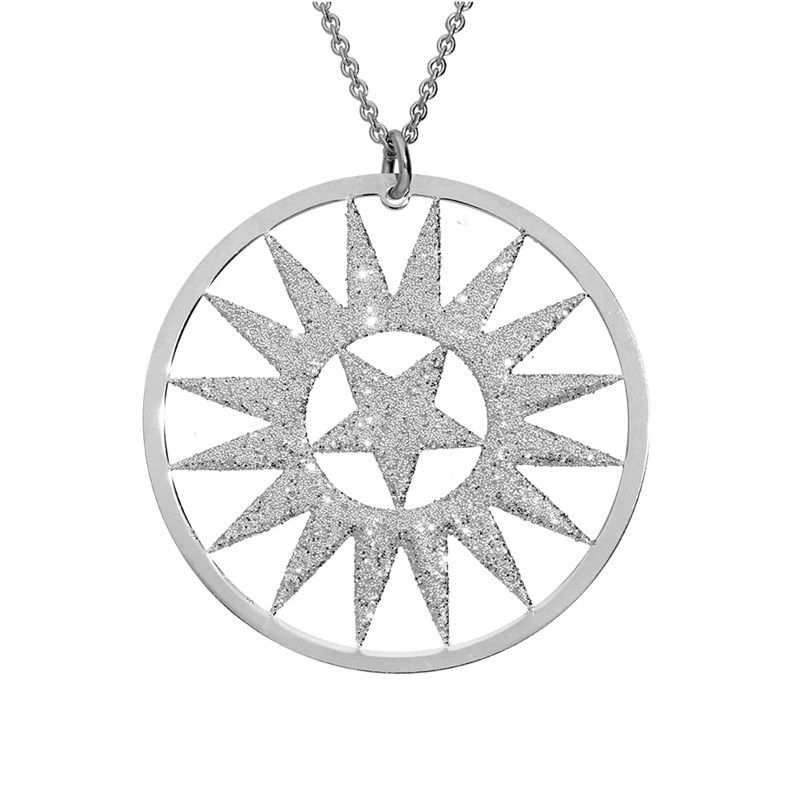 Collier étoile Des Neiges Argent Glitter Blanc