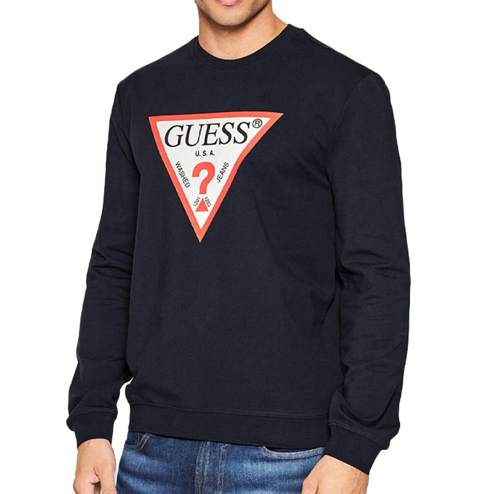 Guess Sweat Marine Homme Guess Triangle Logo