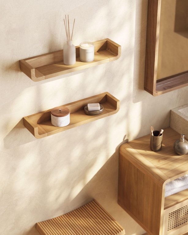 Kave Home Shamel wandplanken 50 set van 2 naturel