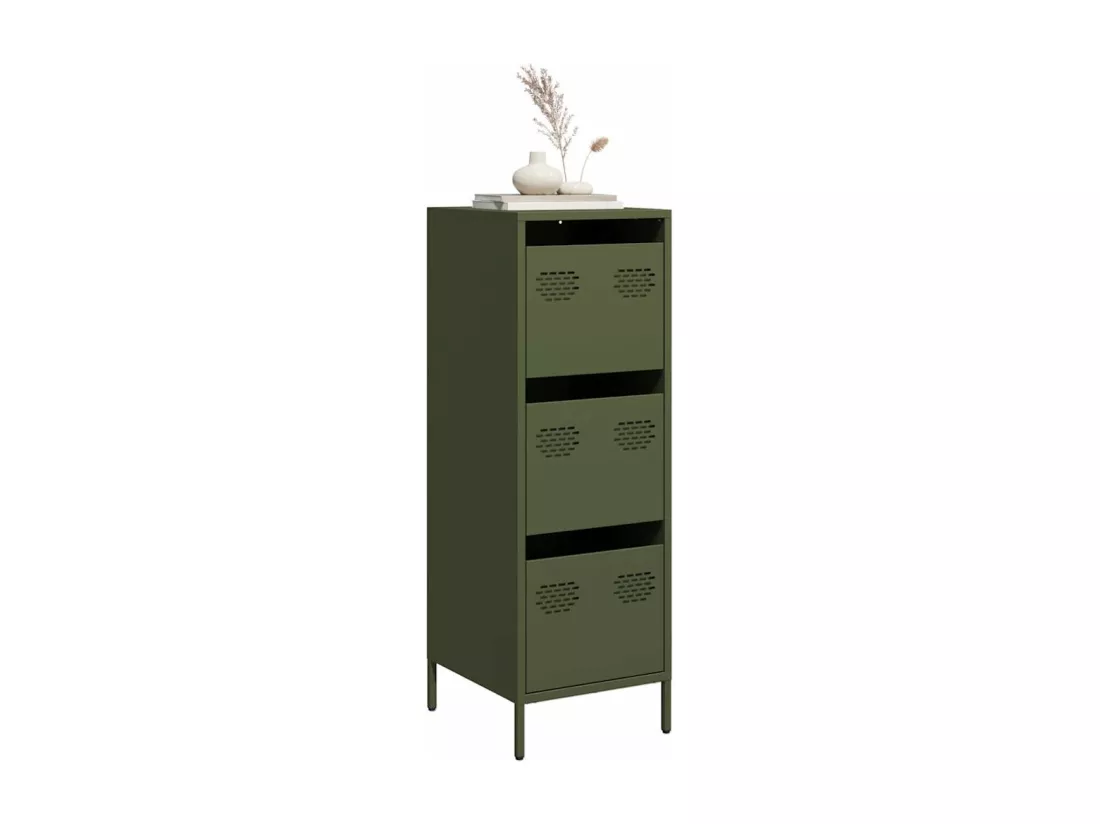 Buffet vert olive 39x35x103,5 cm acier