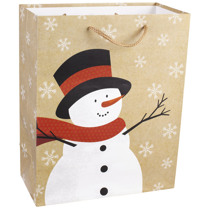 Geschenktasche - Schneemann - ca. 26 x 32,5 x 12,5 cm