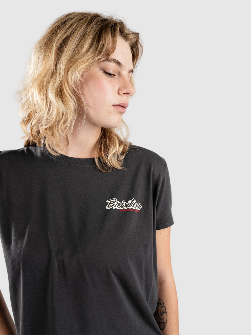 Brixton Speed And Service Fitted T-Shirt washed black worn wash