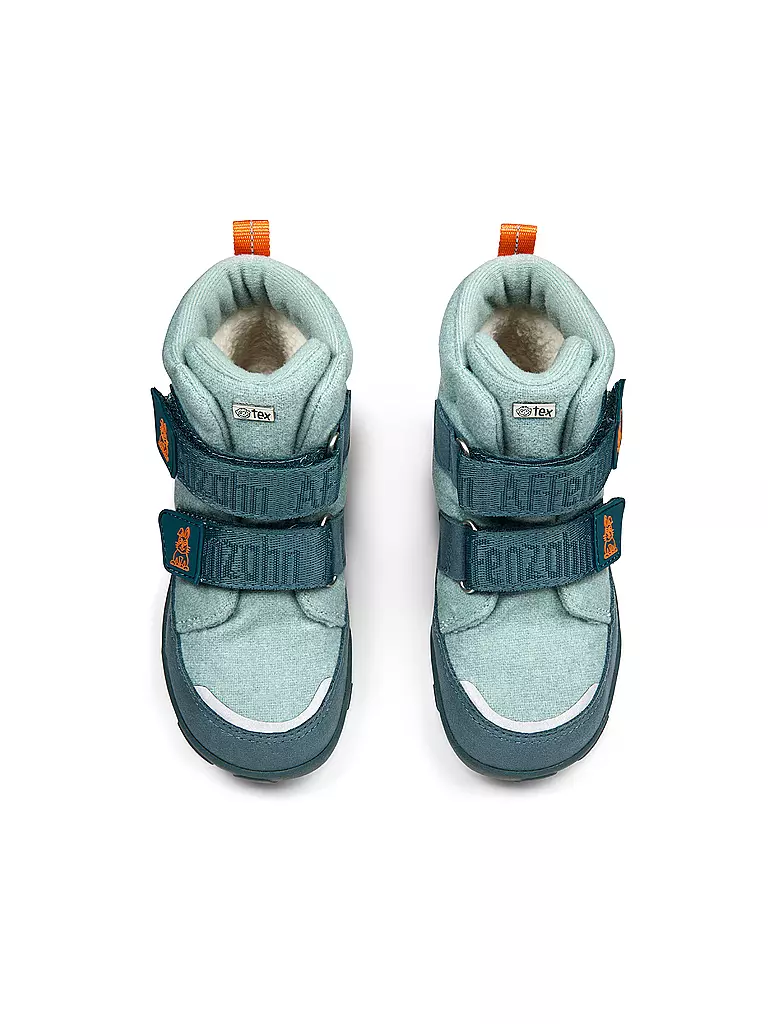 AFFENZAHN Kinder Winterstiefel WOLLE COMFY Hase hellblau