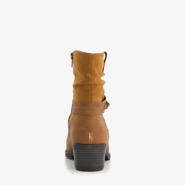 Nova dames enkellaarsjes cognac