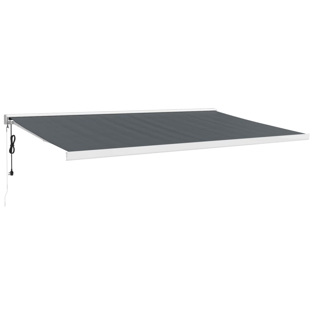 Auvent rétractable anthracite 5x3 m tissu et aluminium
